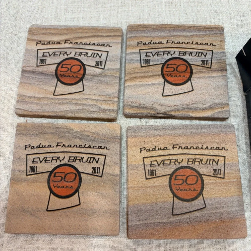 Wonderstone‎ Padua Franciscan High School 50 Years Bruins Sandstone Coasters Set
